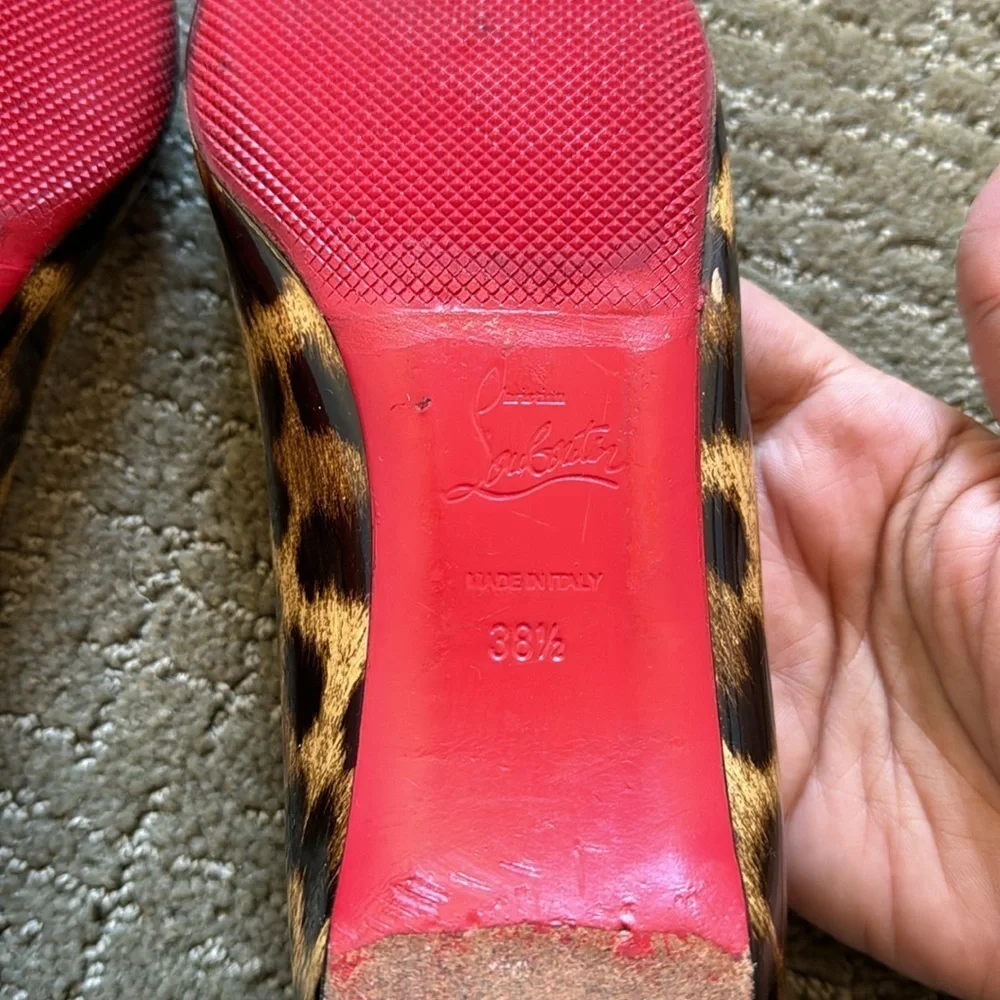 Christian Louboutin Leopard Patent Point Toe Flats - Picture 5 of 11